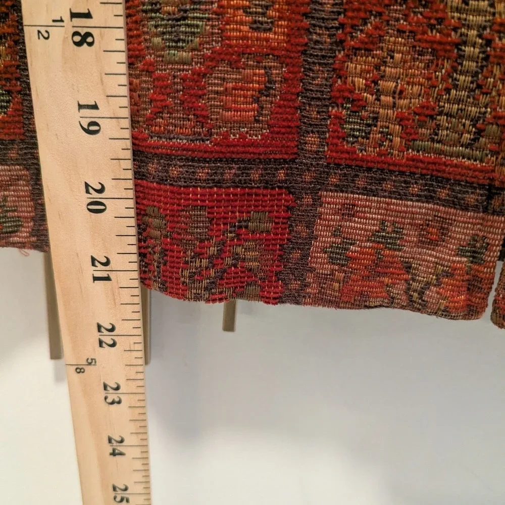 VTG The Territory‎ Ahead Tapestry Vest Womens 10 Red Floral Zip Up Boho Heritage